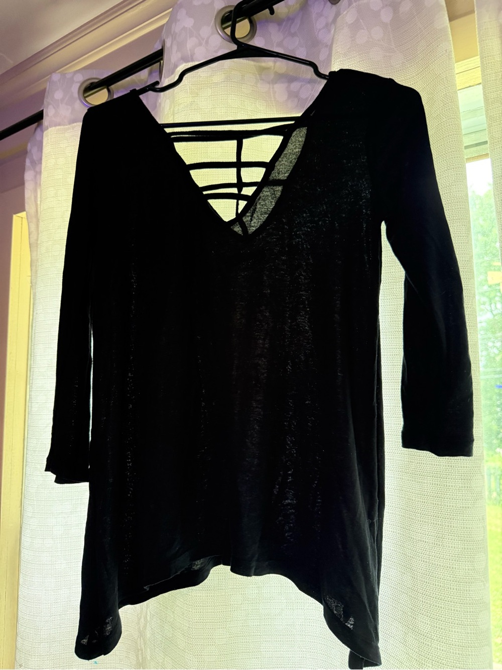 Mudd Black V-Neck Strappy-Back Tunic